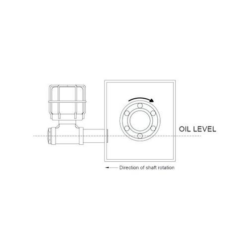 Constant Level Oiler Typ "Bull Eye" Inhalt 120 ccm, G1/2", max. Temperatur 120°C, Behälter aus Naturglas inkl. Schutzkorb Körper aus Edelstahl V4A