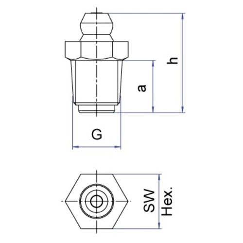 Hochdruck Einlassventil 1/8" NPT, geprüft bei 700 bar SW 11, DIN 71412, Form A, Stahl
