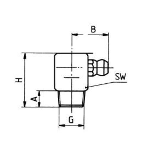 Hydraulik Schmiernippel H3 / S- 10x1 SW 11, DIN 71412, Form C - 90°, Stahl verzinkt, mit Selbstformgewinde