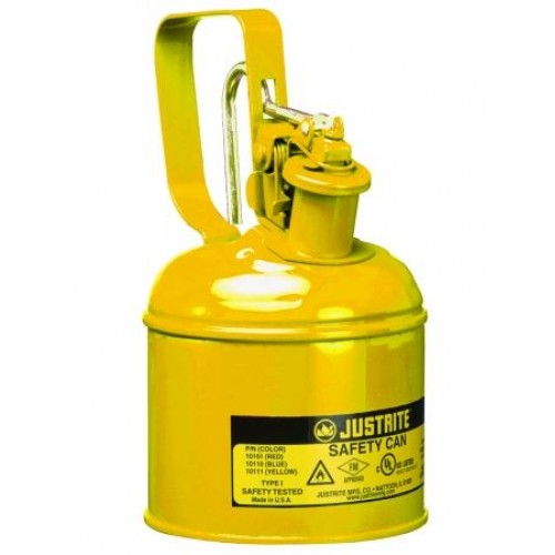 Justrite® Sicherheitskanne mit TRIGGER-Griff, gelb lackiert Inhalt 1,0 Liter