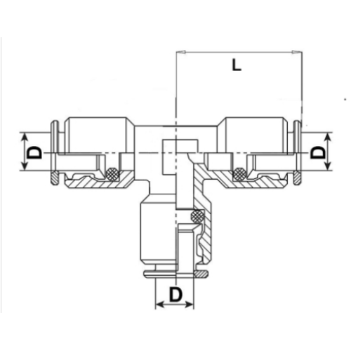 T-Steckverbinder Push-In, D6