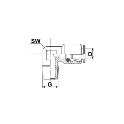 Winkel Steckverschraubung Push-In D4-M10x1,0-SW10, starr