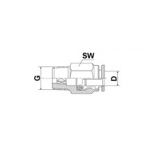 Gerade Steckverschraubung Push-In D6-1/4" BSP-SW12