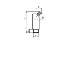 Hydraulik Schmiernippel H2 R 1/8", 4-Kant, SW11 Ges.L 37mm, DIN 71412, Form B- 45°, Stahl verzinkt