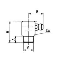Hydraulik Schmiernippel H3 / S- 10x1 SW 11, DIN 71412, Form C - 90°, Stahl verzinkt, mit Selbstformgewinde
